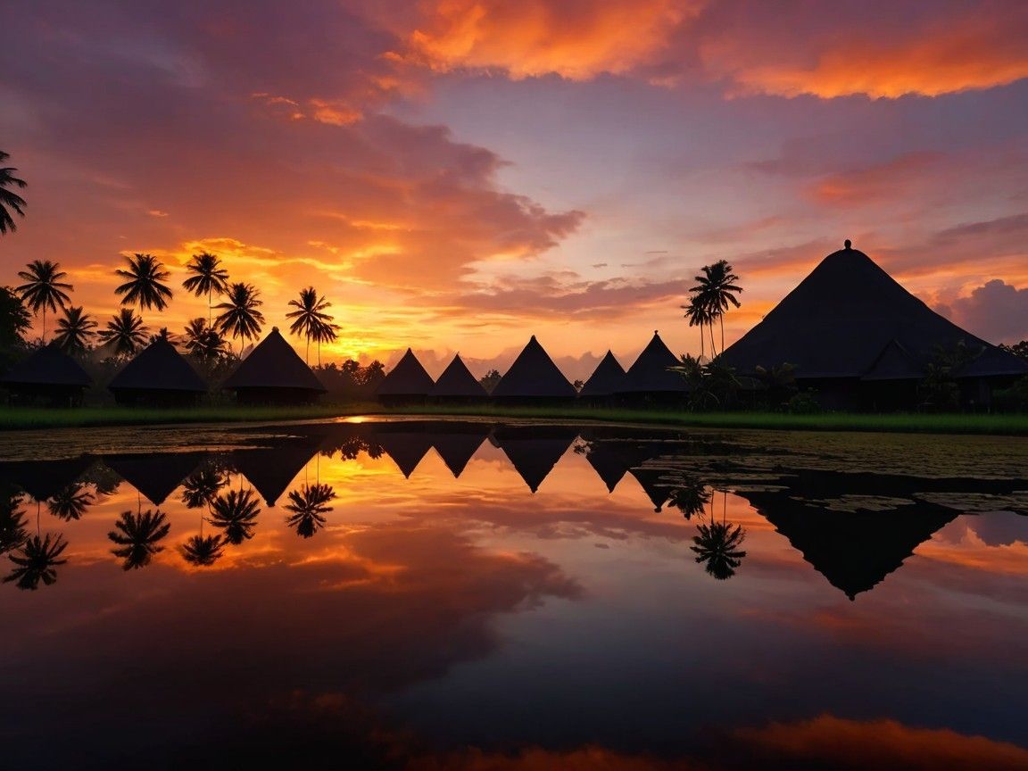 Vibrant Sunset Over Tropical Serenity