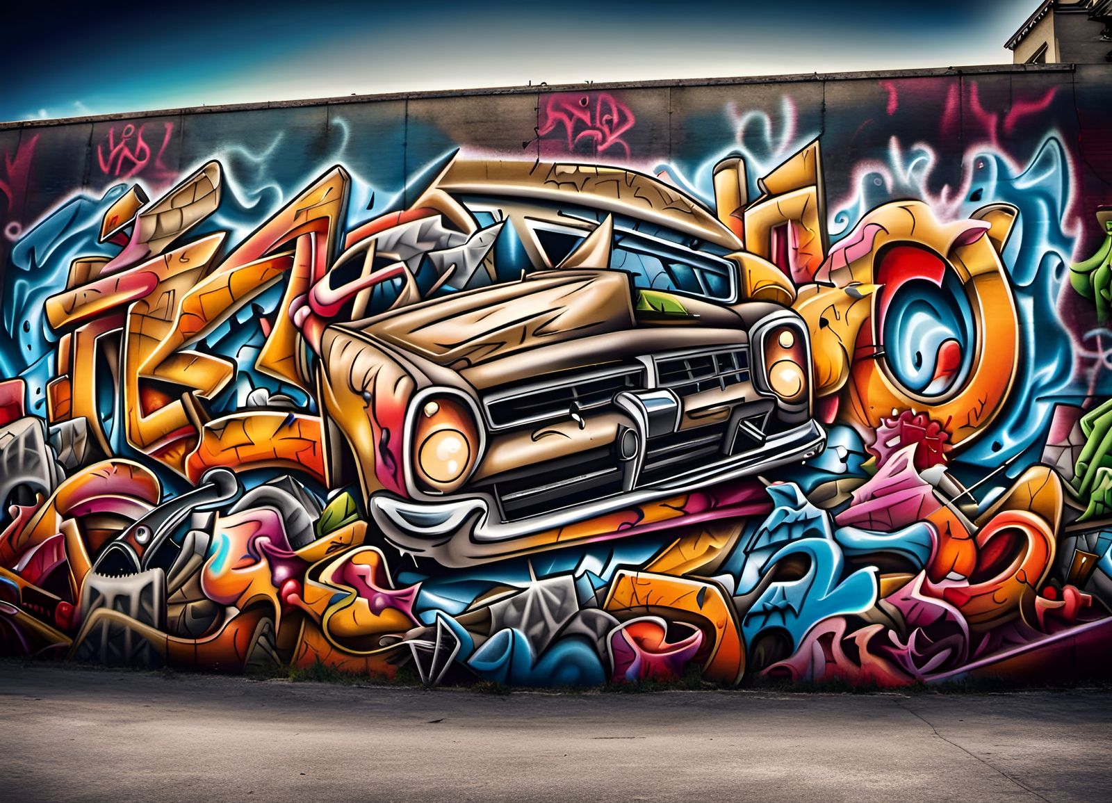 Lowrider graffiti - AI Generated Artwork - NightCafe Creator