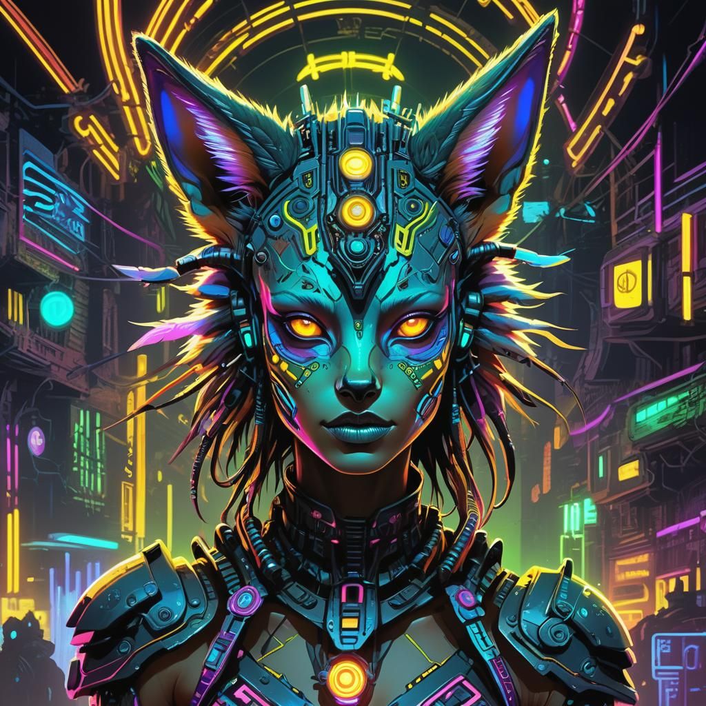 Biopunk human jackal hybrid female   by @Nixstune