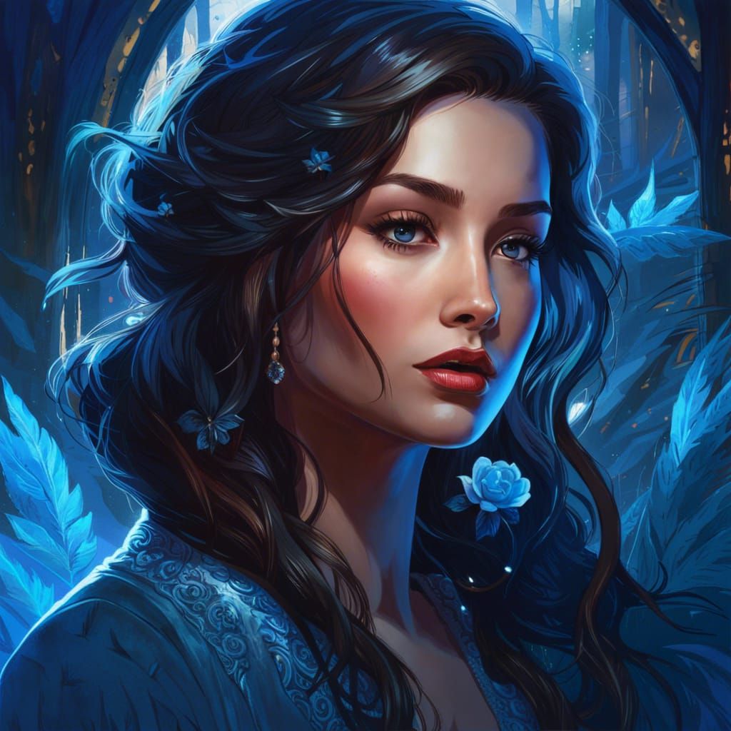 Lady blue - AI Generated Artwork - NightCafe Creator