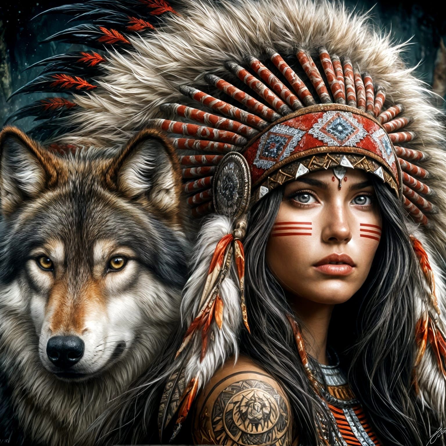 Nature's Bond: The Wolf and the Warrior