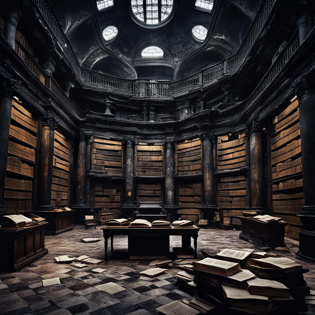 dark academian library  by @photon