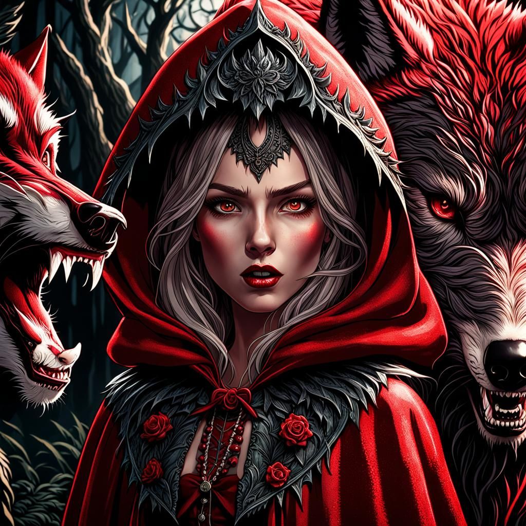 Red and the Werewolves - AI Generated Artwork - NightCafe Creator