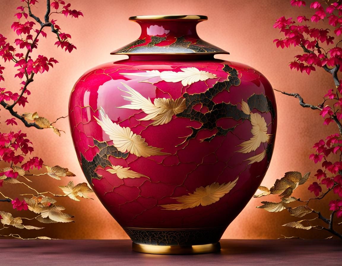 Kintsugi Japanese Vase  by @Chikiwi Creations