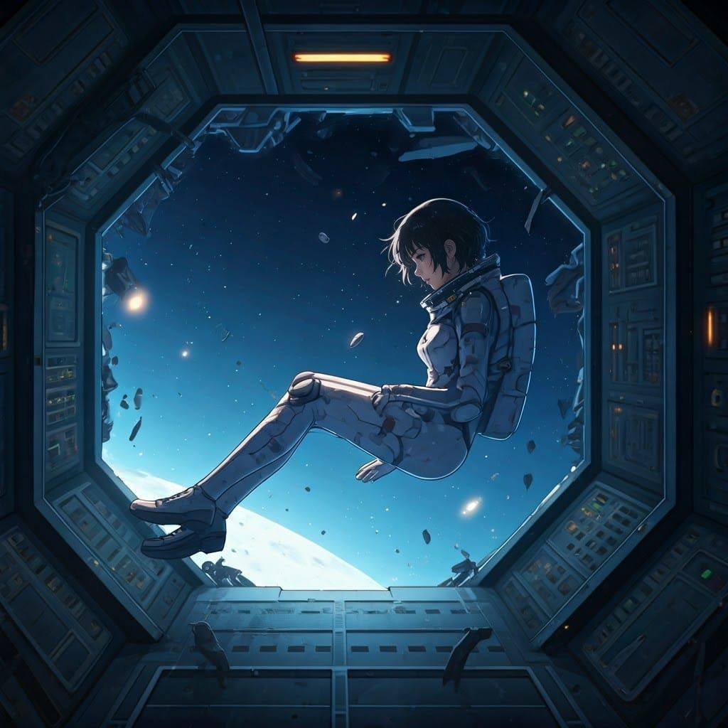 Lost in Space: A Melancholic Astronaut's Desperate Journey