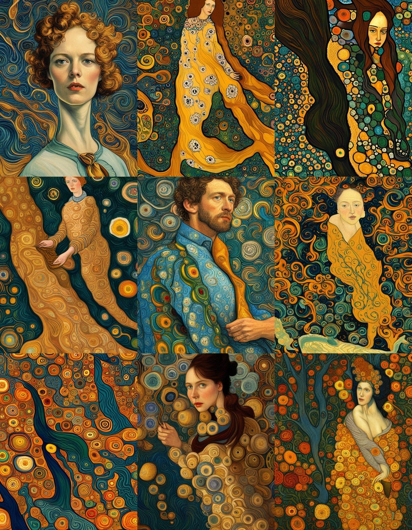 Artistic Symphony: A Fusion Of Klimt And Van Gogh - Ai Generated 