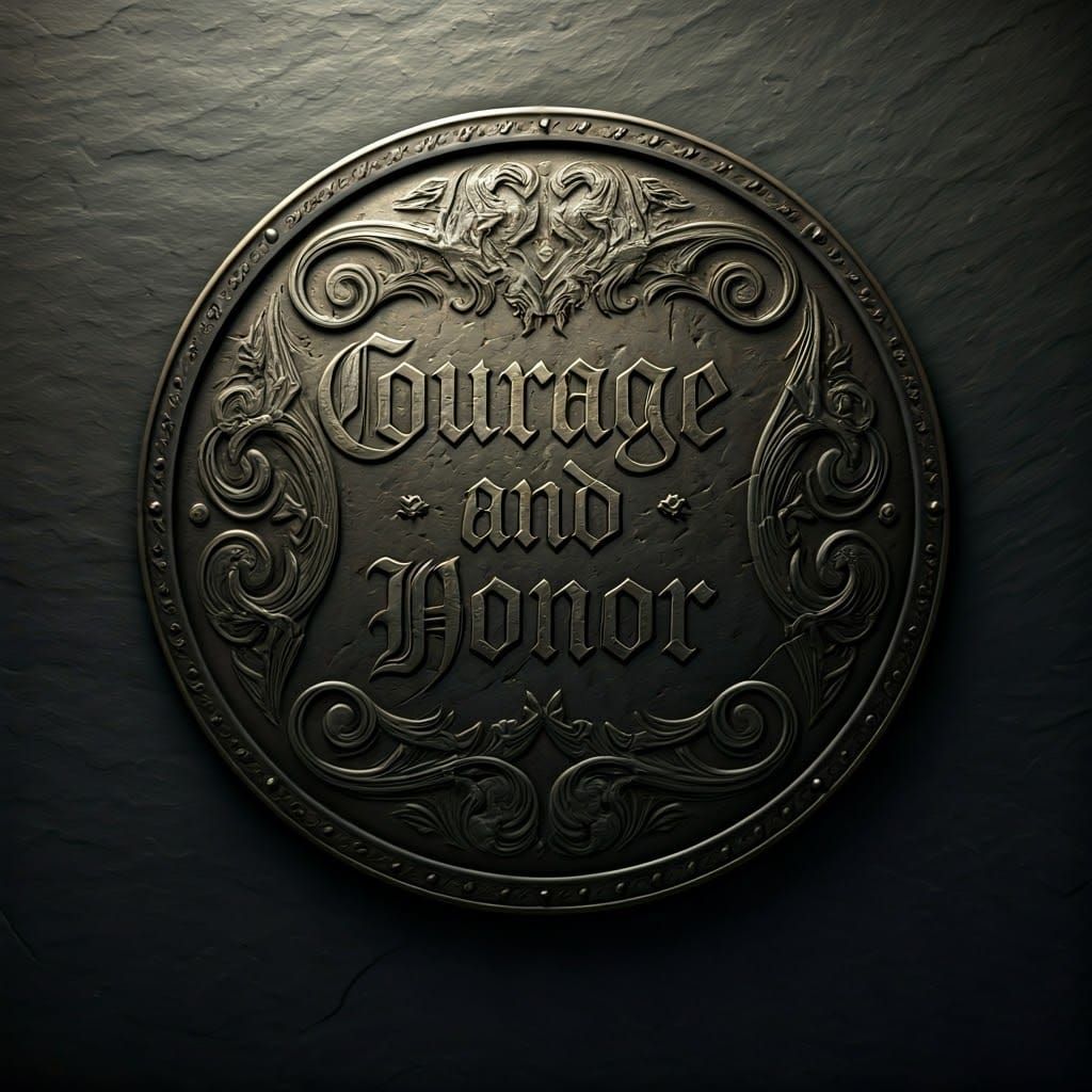 Callygraphic inscript "Courage and Honor"  by @Lyguo
