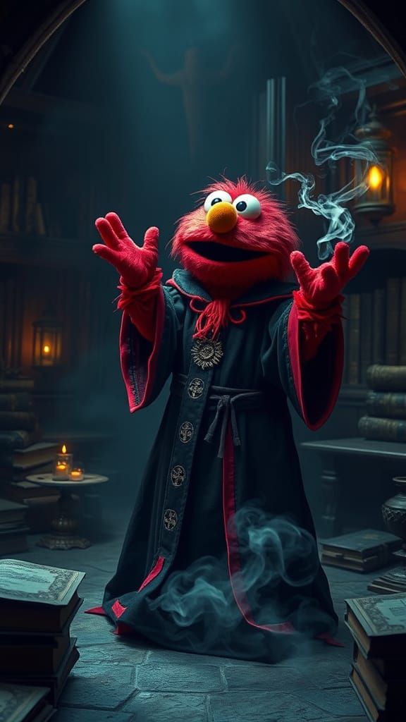 Mystic Elmo Conjures Dark Magic