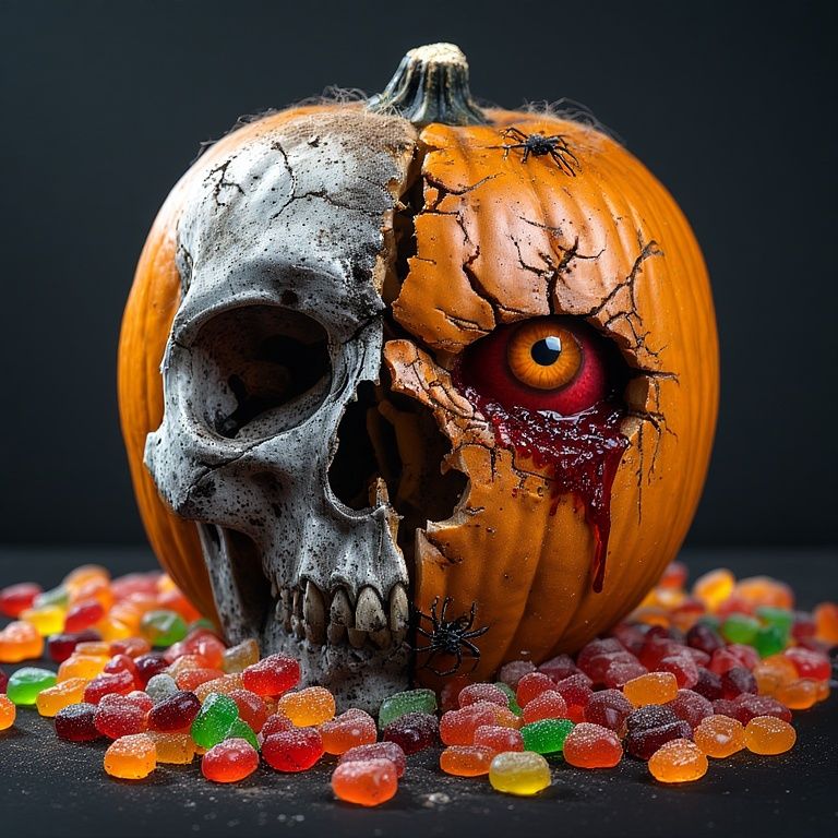 A terrifying Halloween pumpkin,