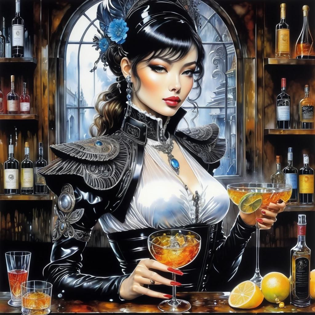 Cute Cyborg Bartender  by @Joris