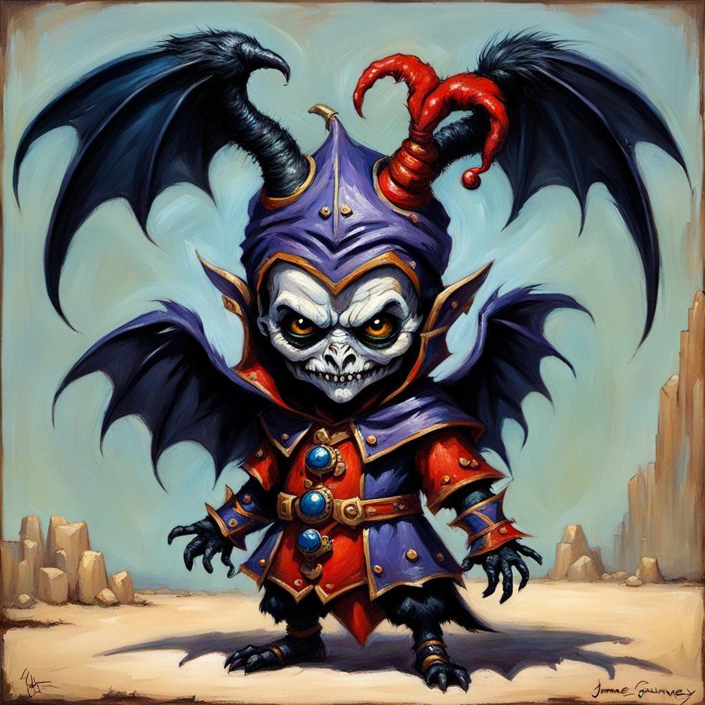 Chibi Demon raven imp court jester - AI Generated Artwork - NightCafe ...