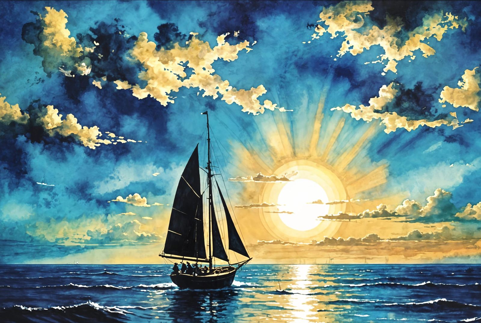 boat sailing on the great blue ocean  by @Sittin_On_A_Fence