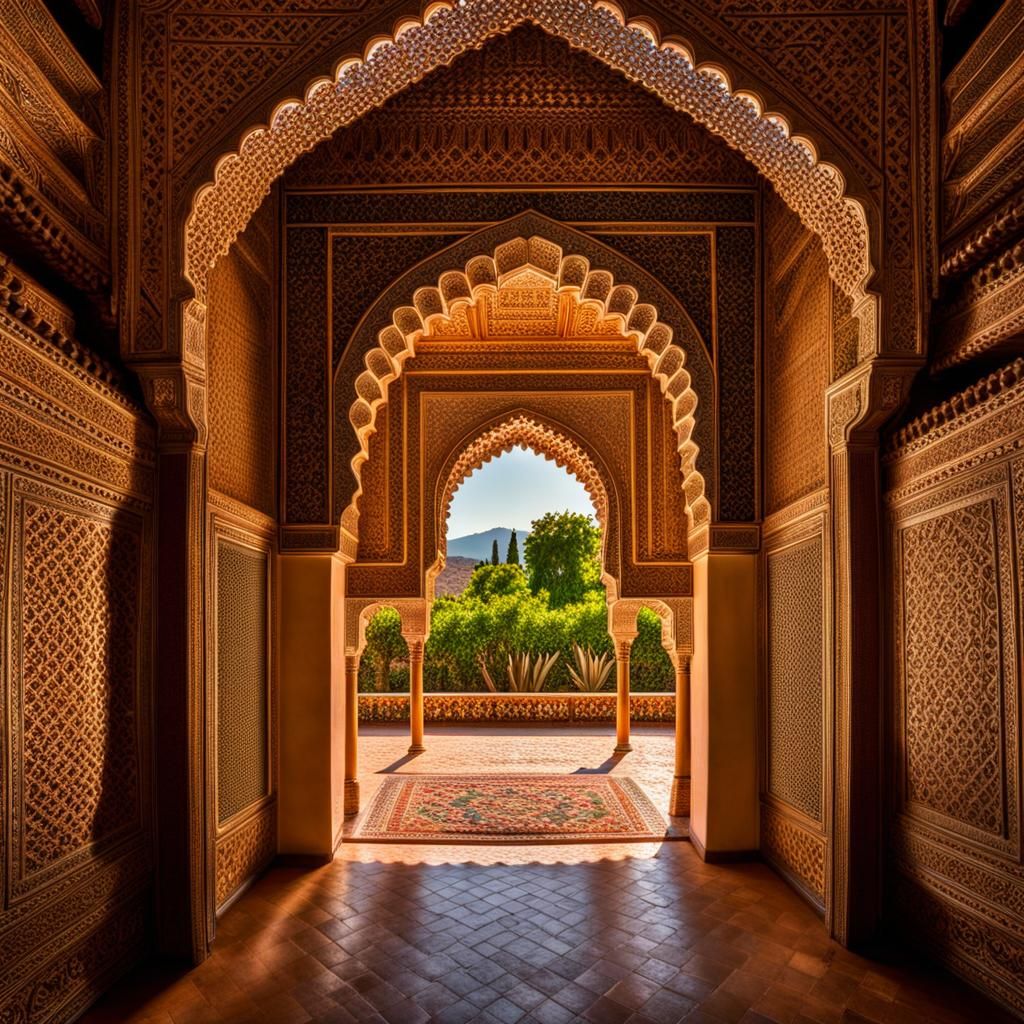 An interior of Alhambra.