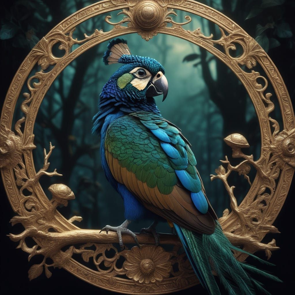 Ethereal Concert on Mystical Tower Eaves in Vibrant Color