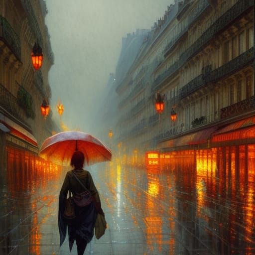 paris bajo la lluvia