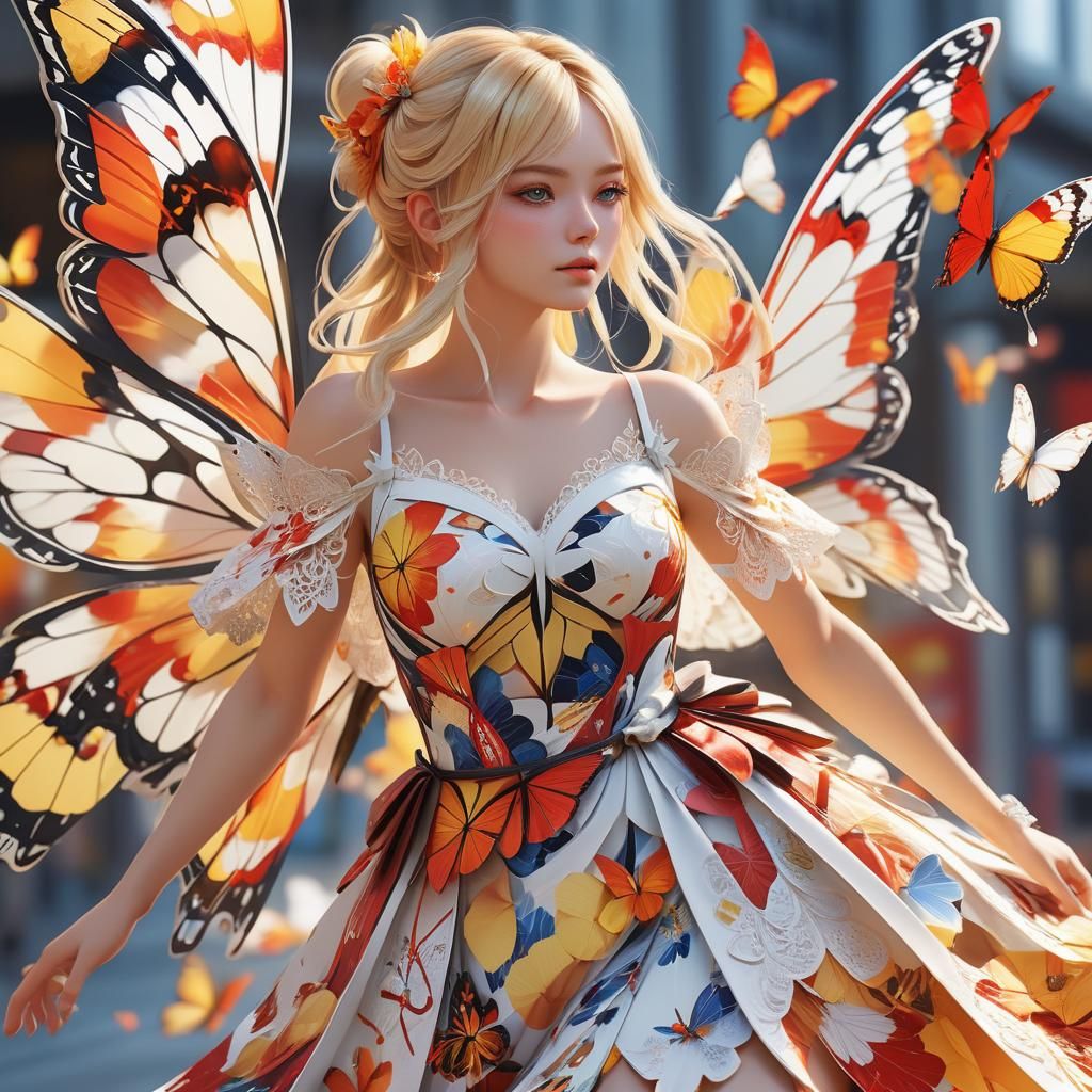A hyper realistic image of a beautiful young blonde haired w...