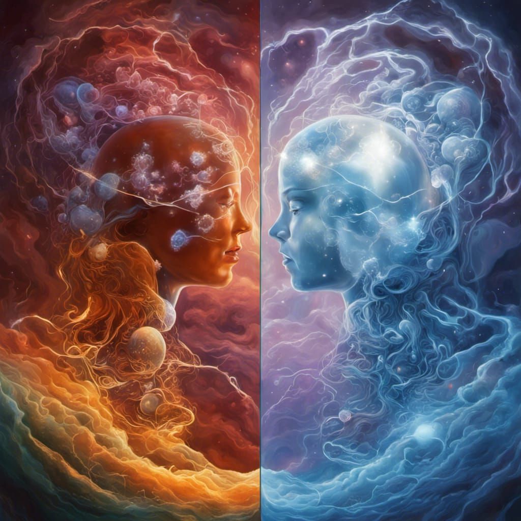 The fire and water goddesses AI Generated Artwork NightCafe Creator