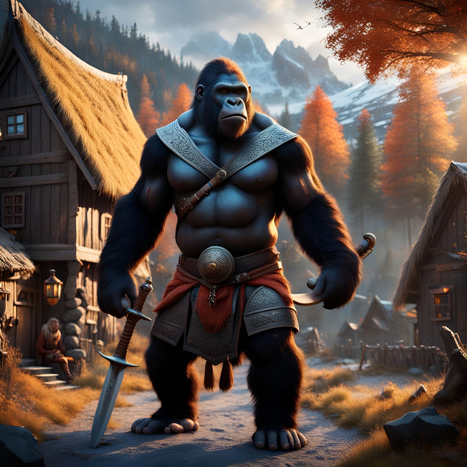 Medieval Gorilla Fusion by My. - AI Generated Artwork - NightCafe Creator