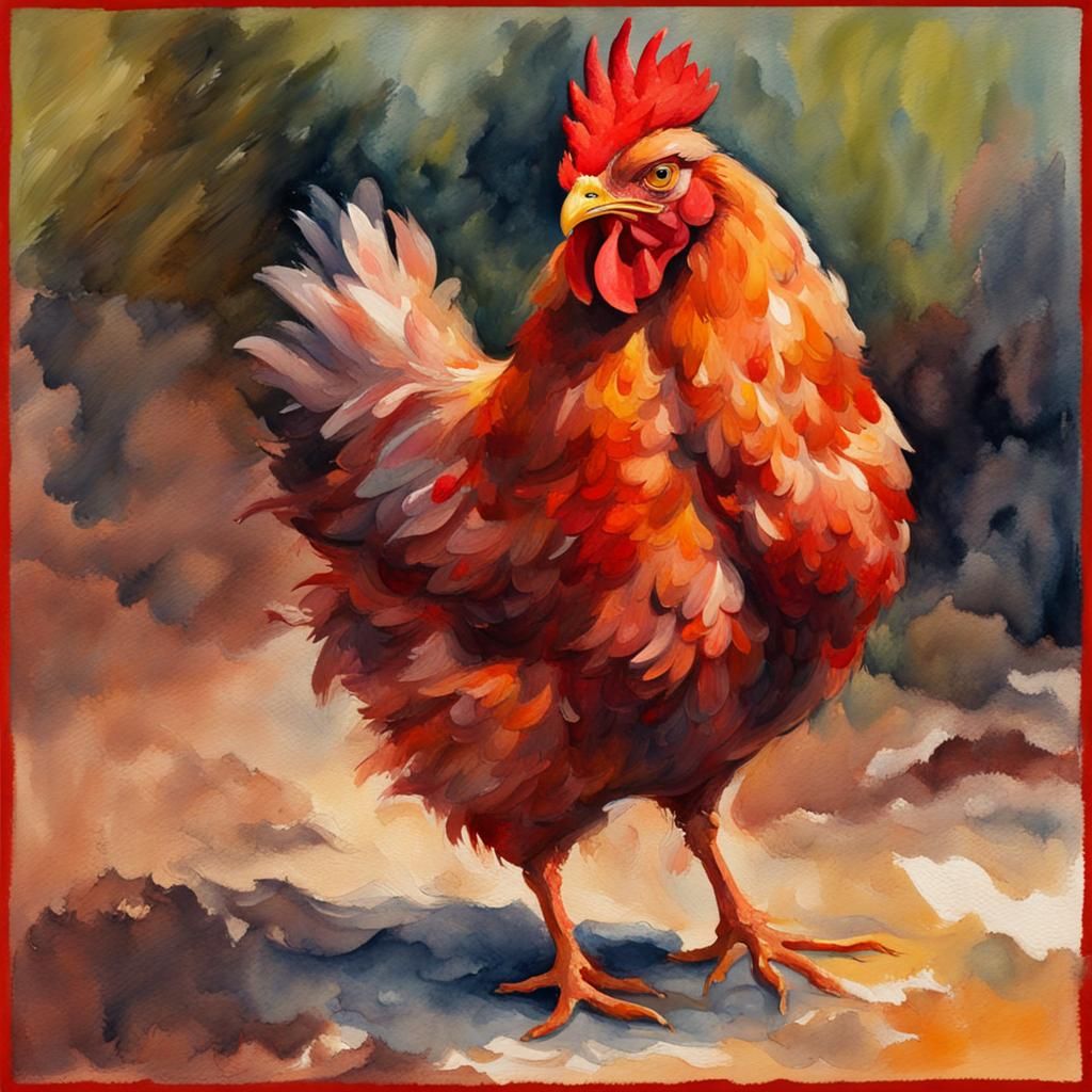 angry red hen - AI Generated Artwork - NightCafe Creator