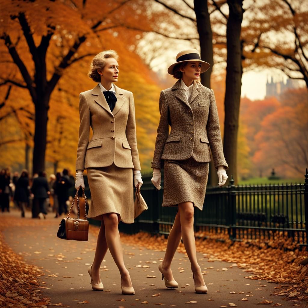 Beautiful and elegant lady walking with a charming friend, b...
