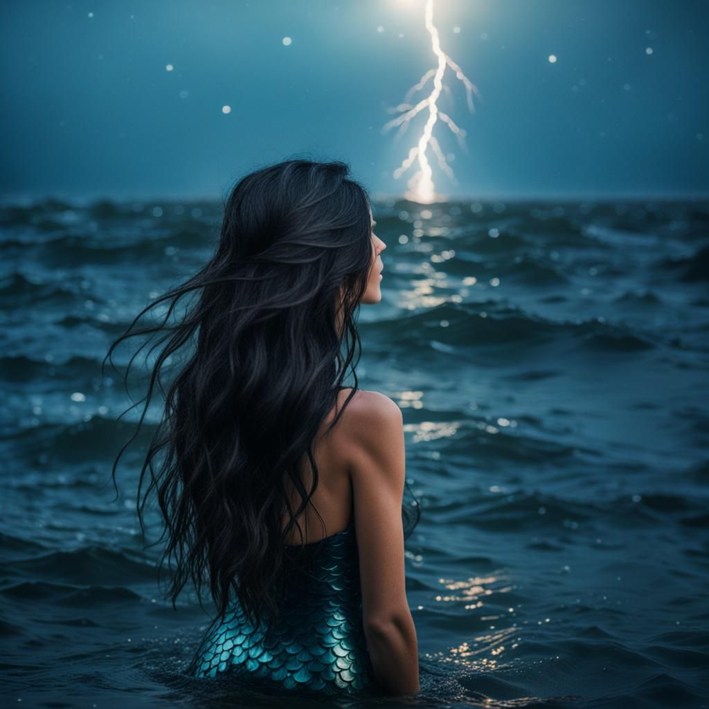 Thunderstorm over the sea