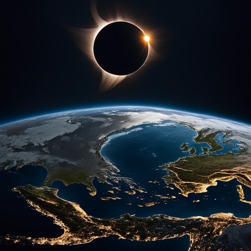 Spectacular Solar Eclipse Viewed from Space