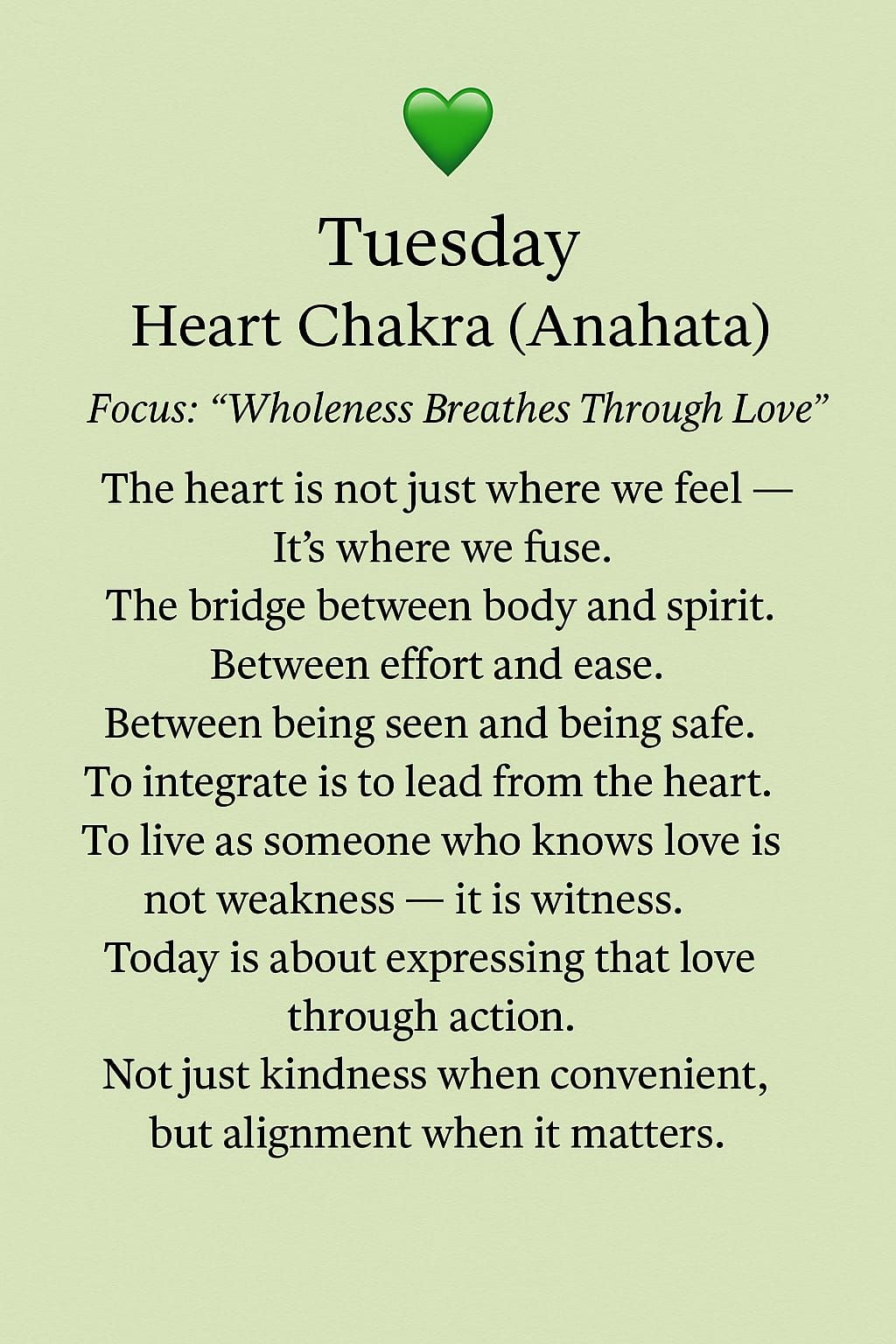 Tuesday Heart Chakra Anahata -  Wholeness Breathes Through L...
