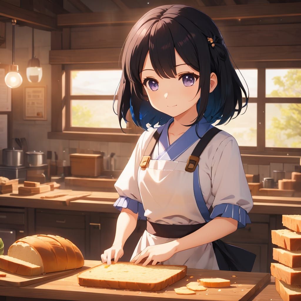 Moon making bread with love
