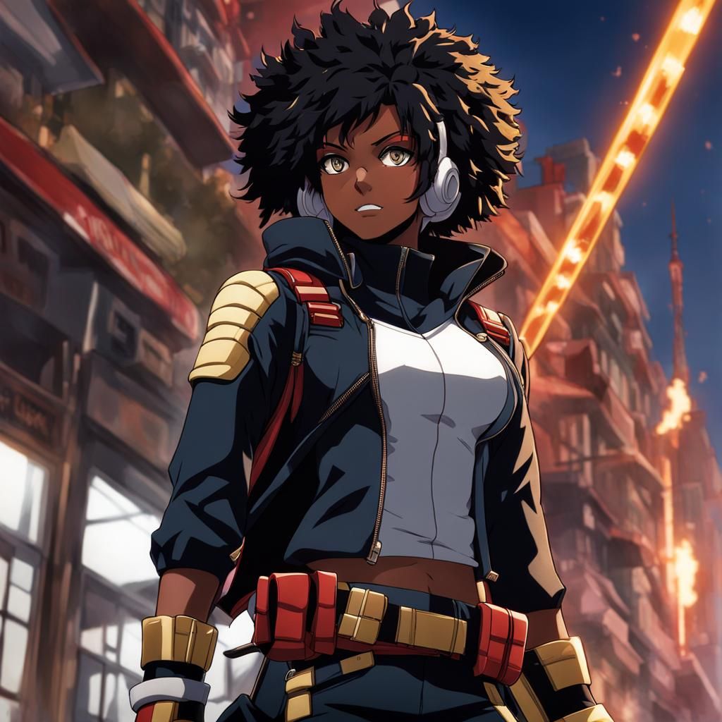 My hero academia black girl student in assassin hero outfit