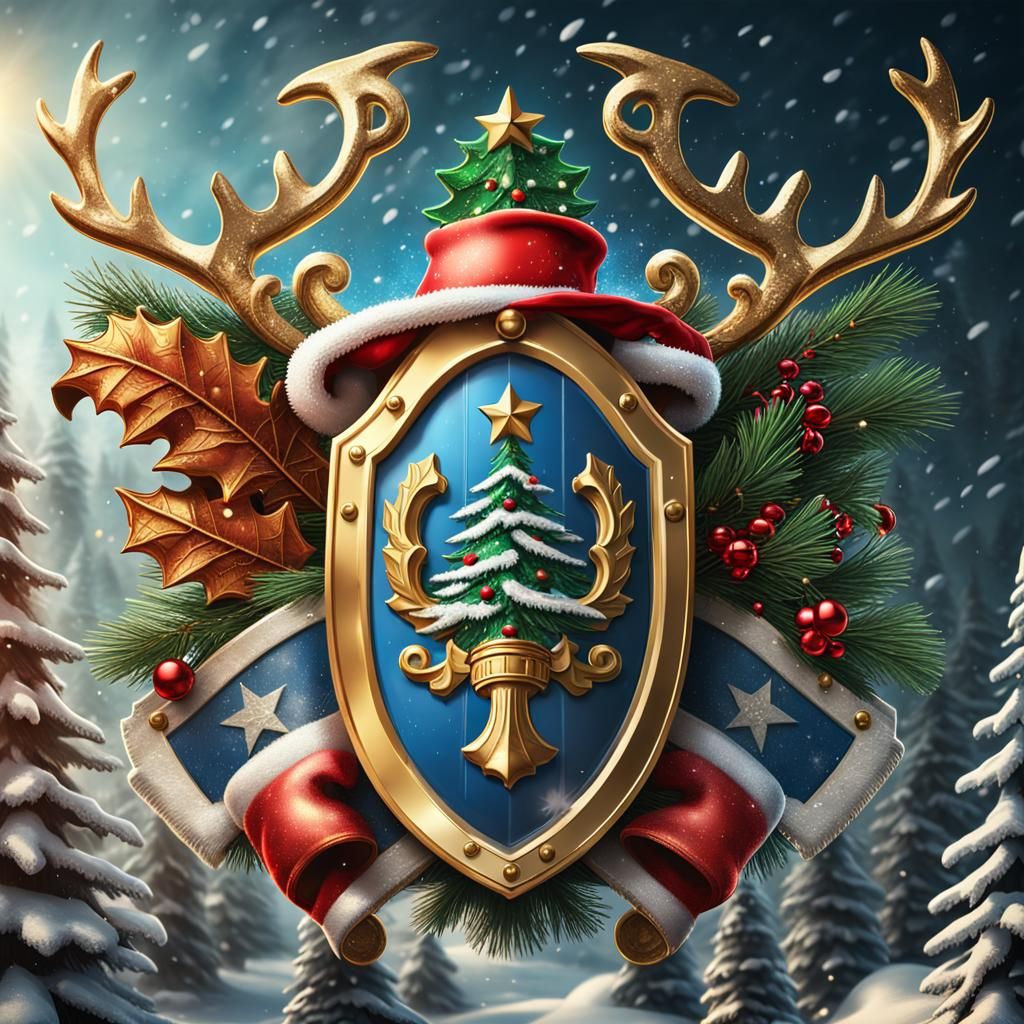 American styled coat of arms of Christmas