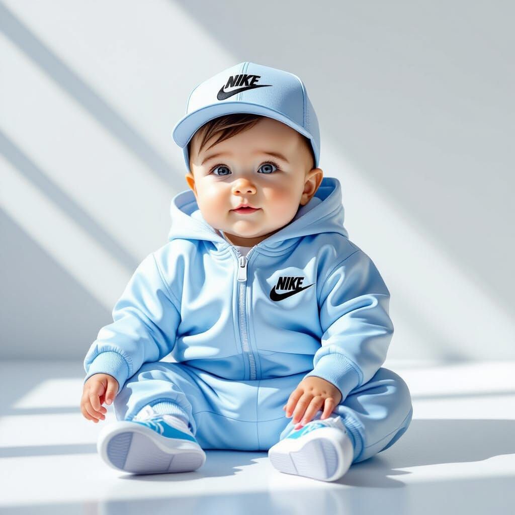Hyperrealistic Baby in Nike Tracksuit