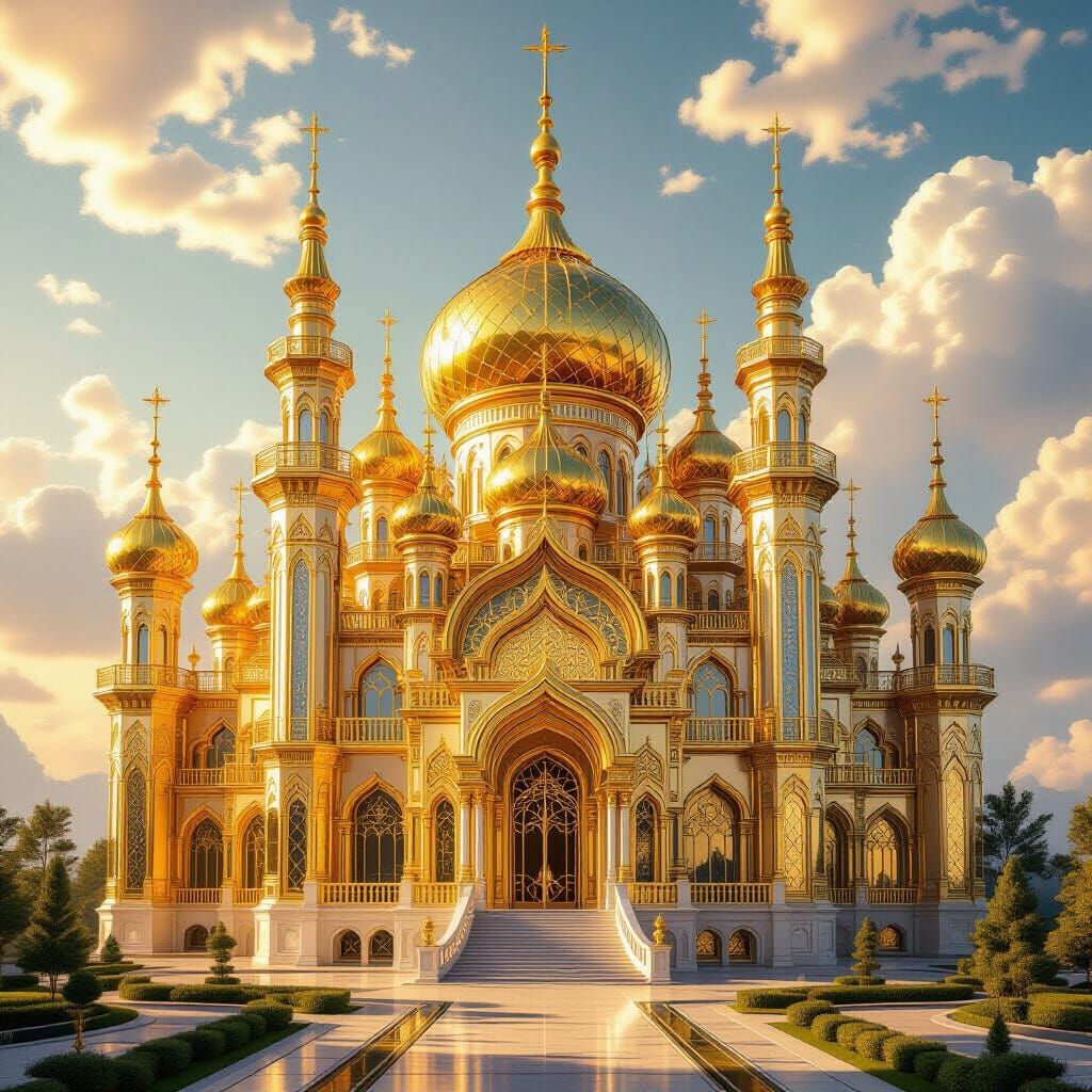 Heavenly Golden Palace in Divine Light