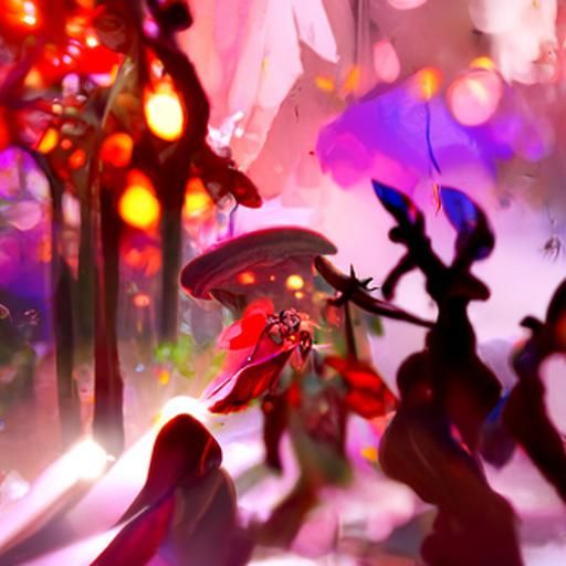 magical forest with fairies flying