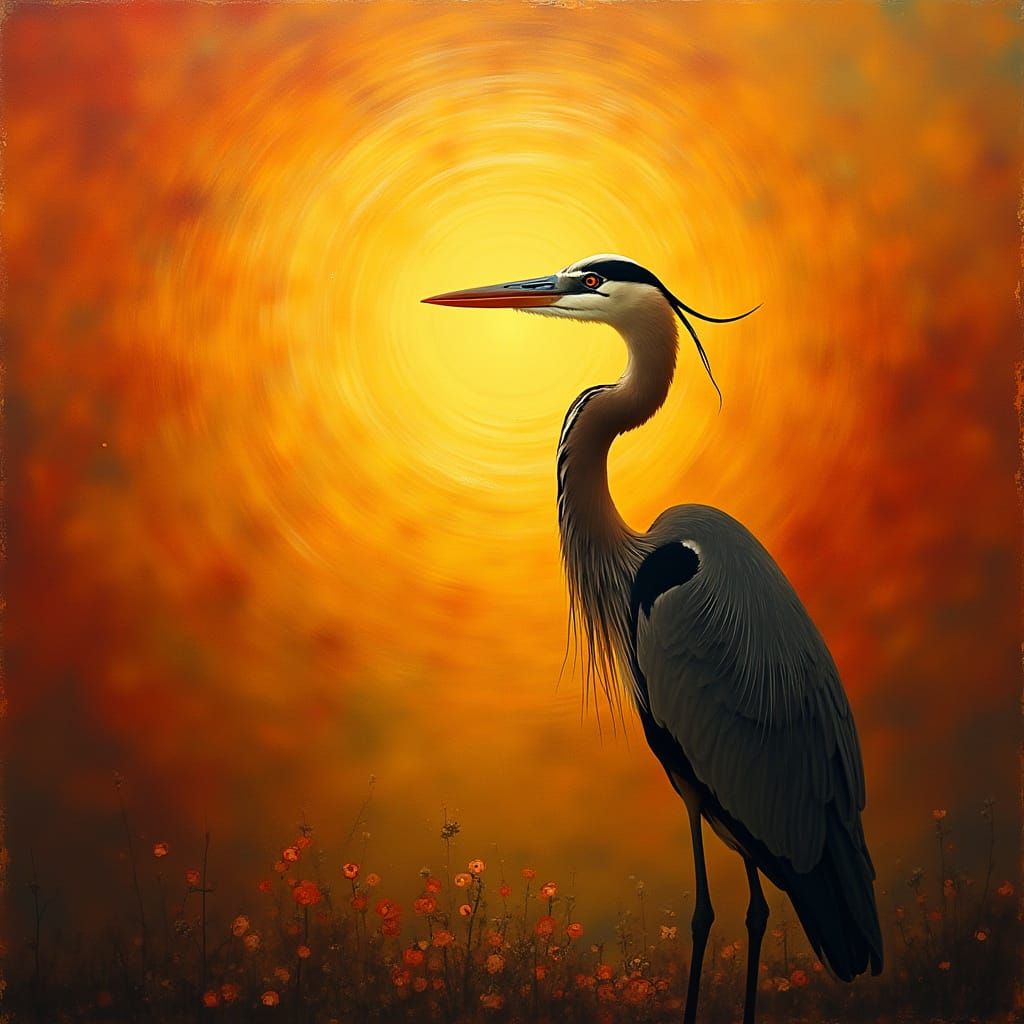 Sun Set Heron   by @ais
