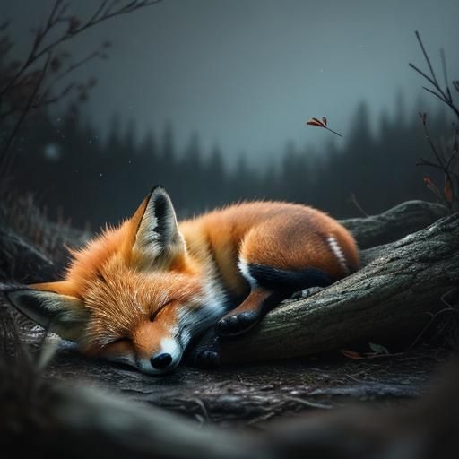Sleeping Fox - AI Generated Artwork - NightCafe Creator
