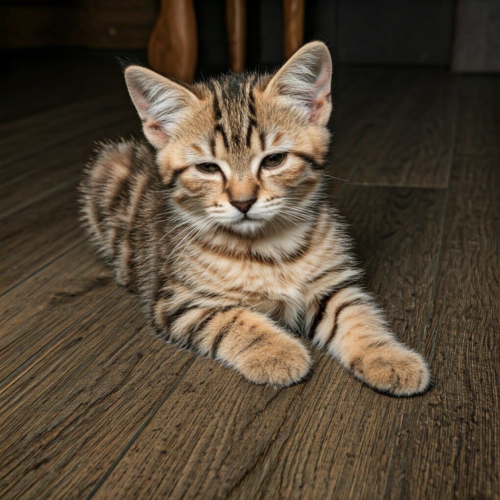 Coastal Village Scene with Crying Child, Oil Painting Style