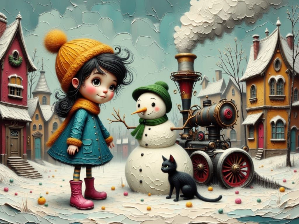At the whimsy of the snowman.....