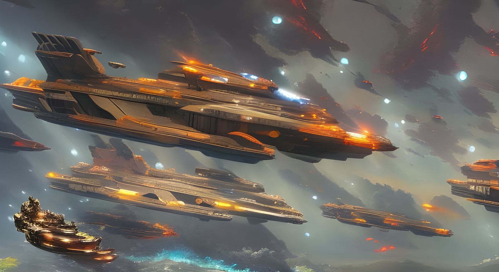 Enemy ships on approach! - AI Generated Artwork - NightCafe Creator