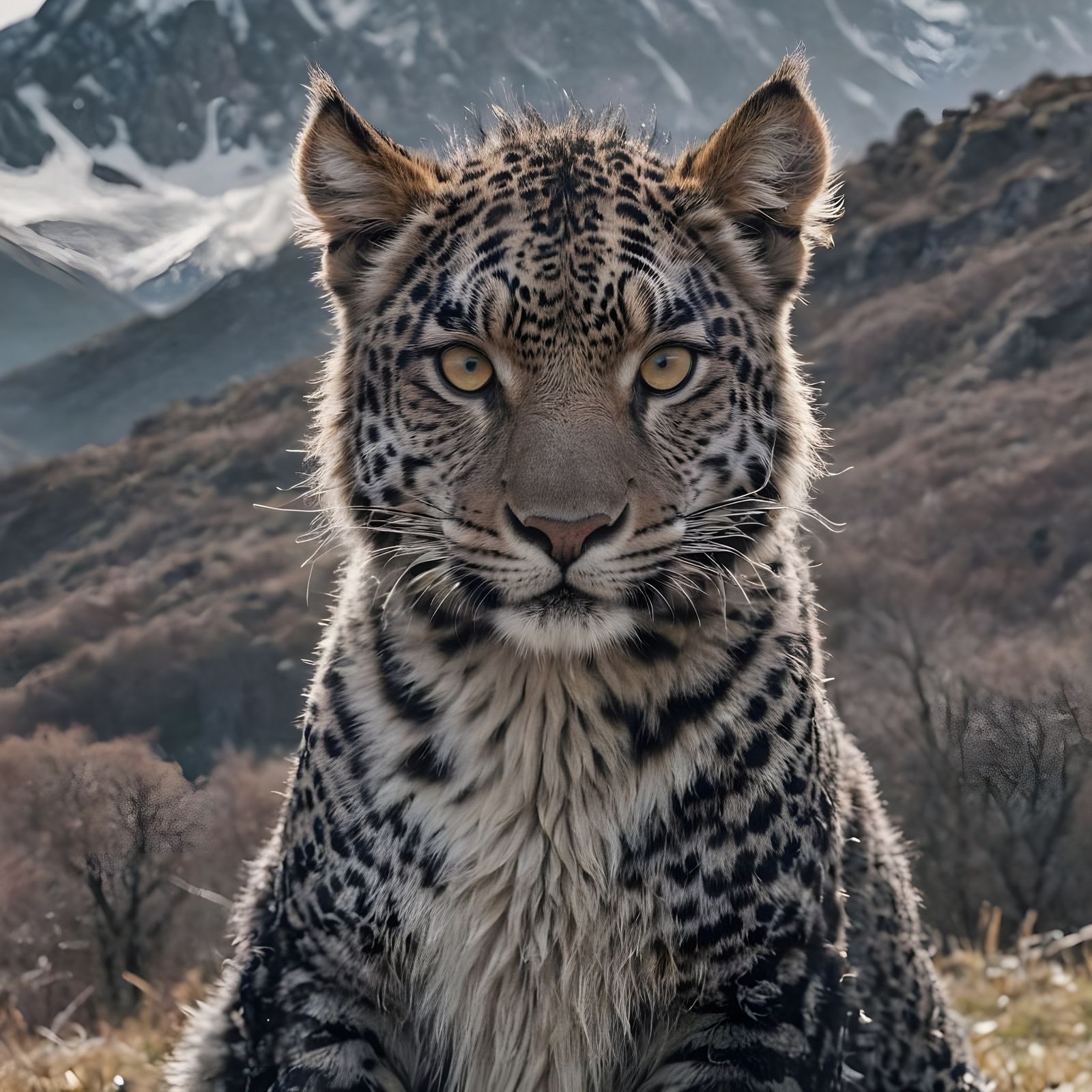Fantasy Dragon Over Mountain Landscape with Wizard