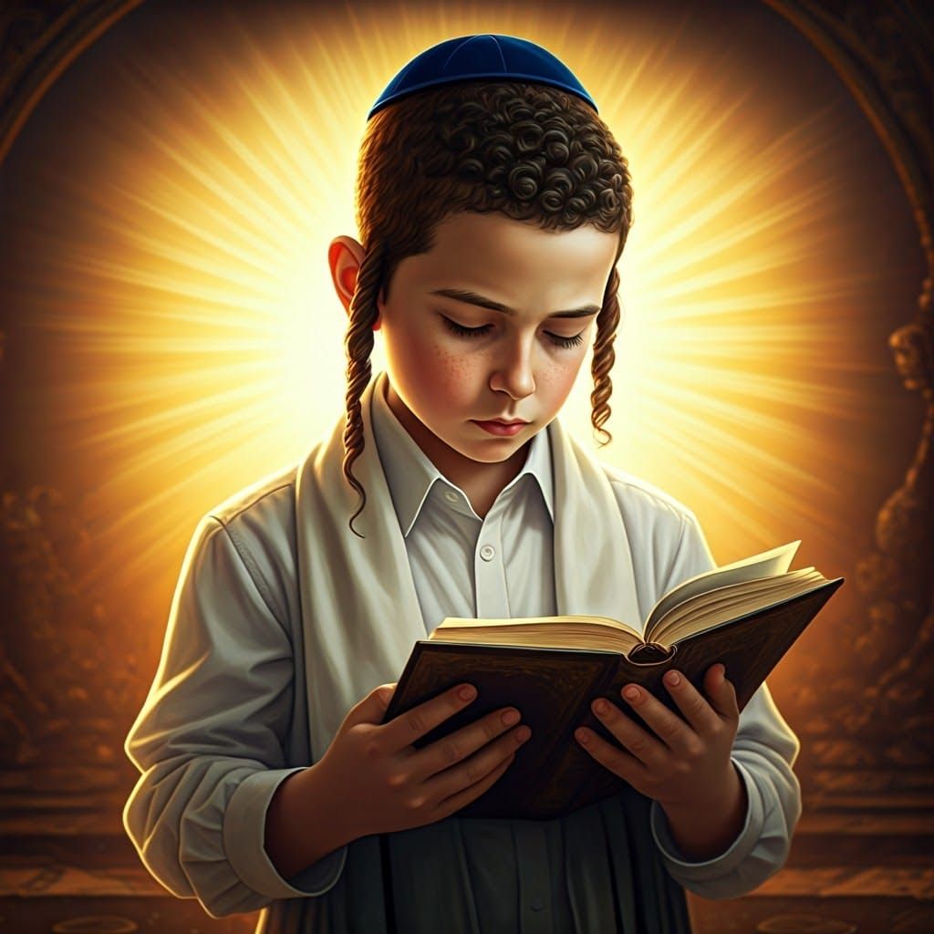 Devout Orthodox Boy Praying, Digital Art