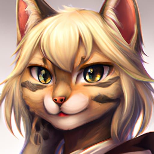 anthro female cat, furry cat, anime art, trending on pixiv, ...