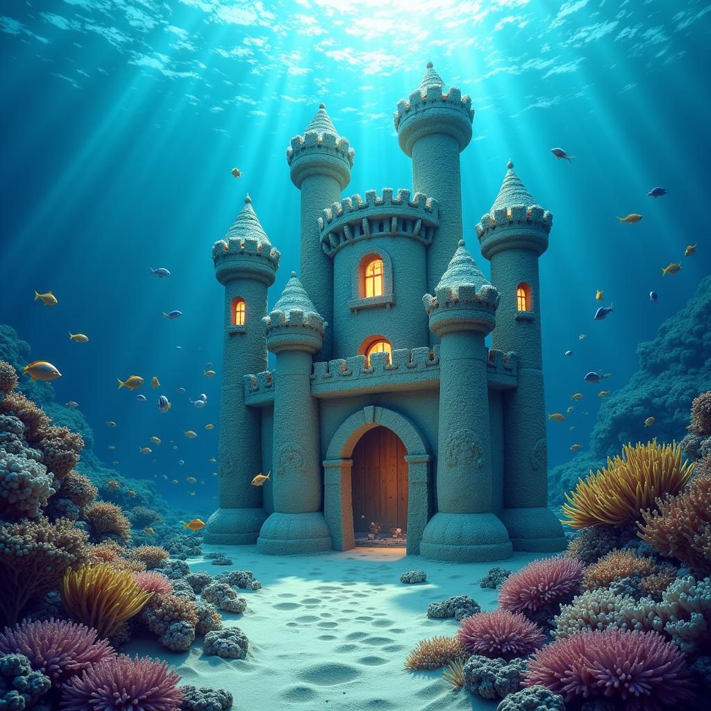 Underwater sandcastle