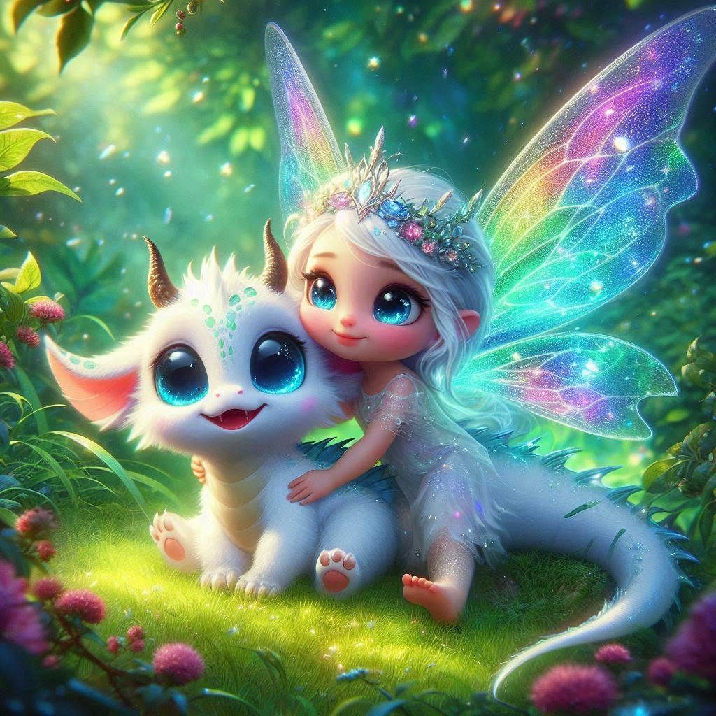 Fairy and her dragon