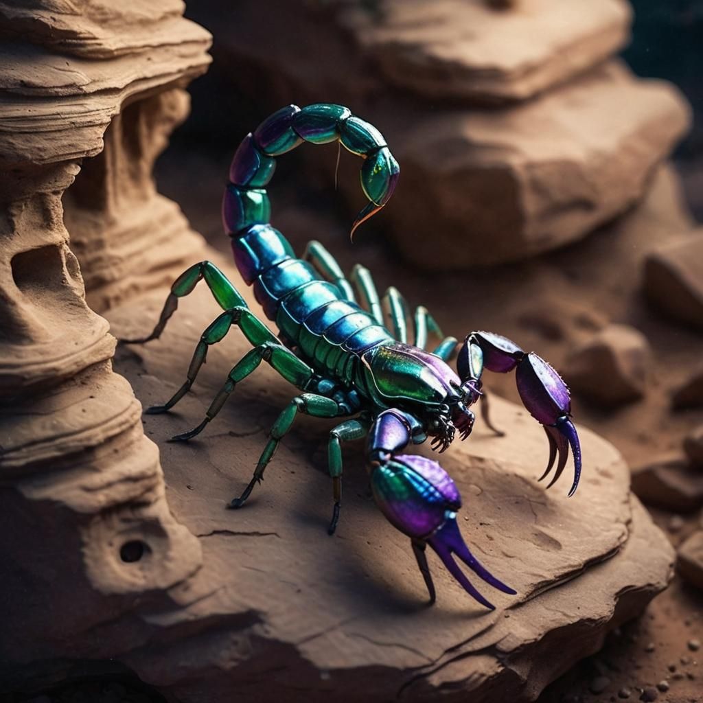 Iridescent Scorpion - AI Generated Artwork - NightCafe Creator