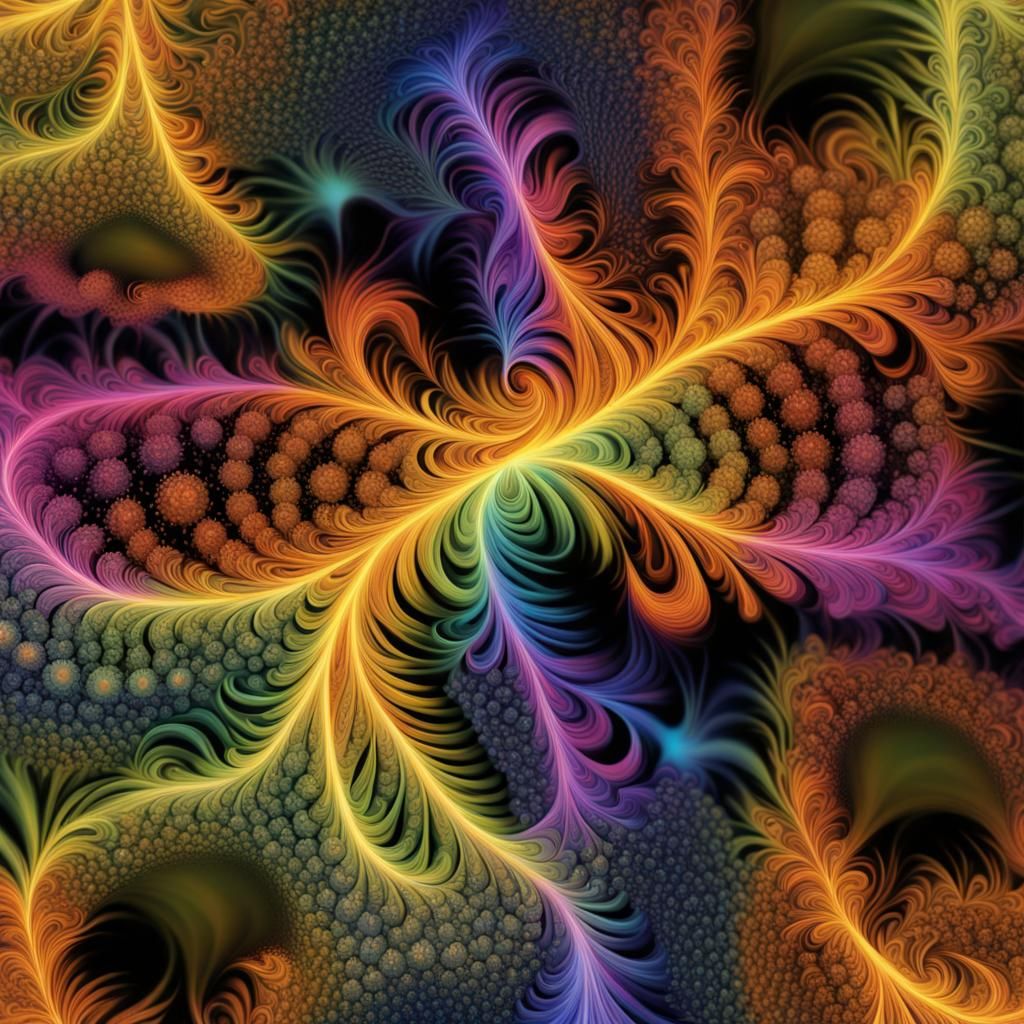 Fractal dancing water, dmt patterns, sacred geometry, 3d, fi...