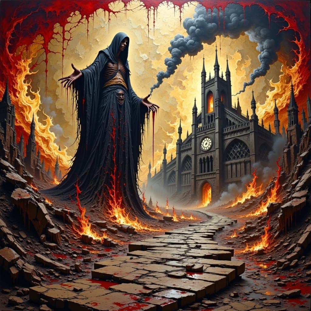 hell awaits, time marches on, one step closer to death, <lora:Realistic Terror:1.0> 