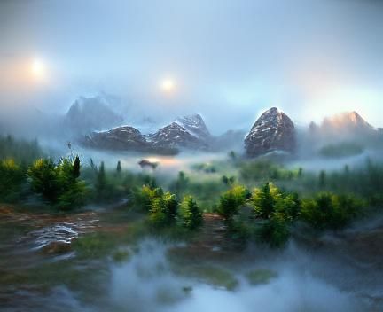 Misty Mountain lake