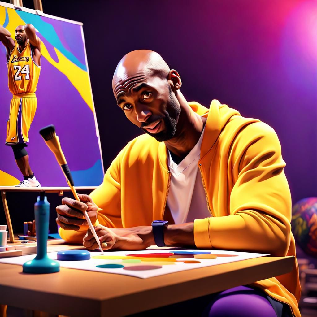 Kobe Bryant painting a masterpiece  Pixar, Disney, concept a...