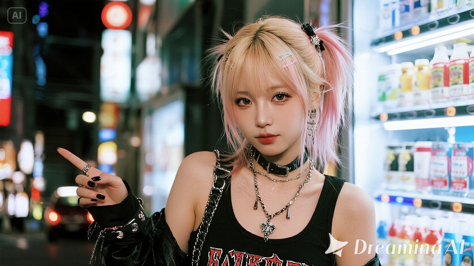 punk gyaru girl in Okinawa, Shibuya and Harajuku style