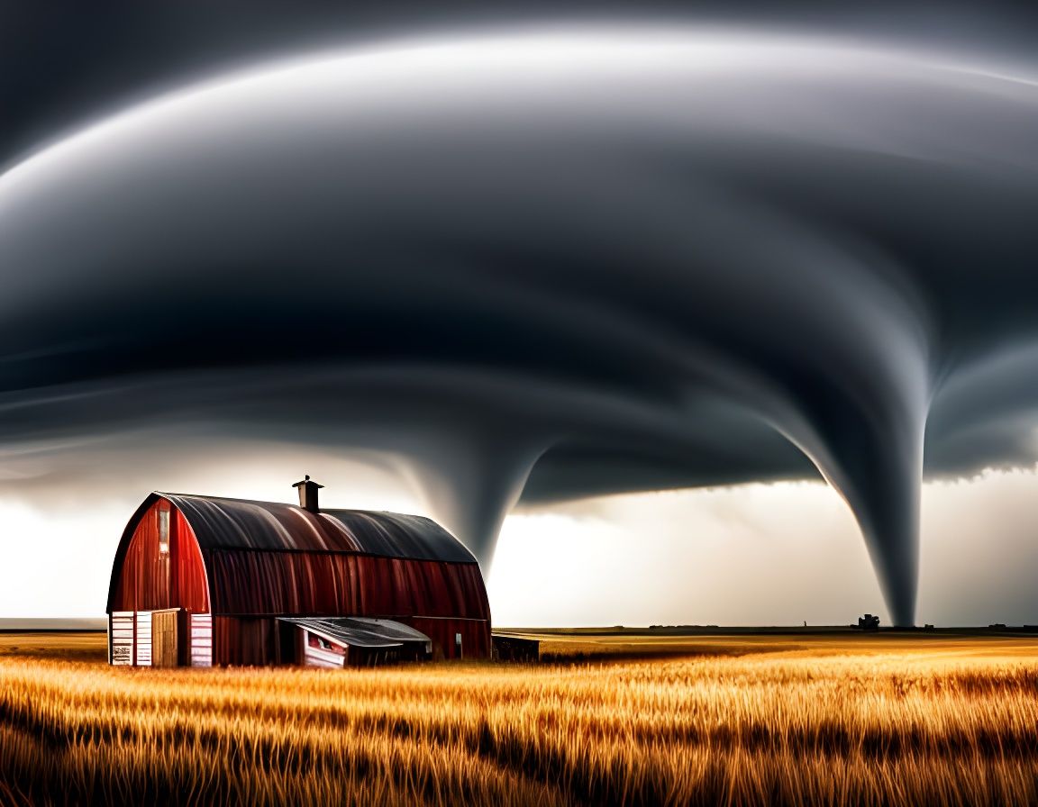 Tornado and the Barn - AI Generated Artwork - NightCafe Creator